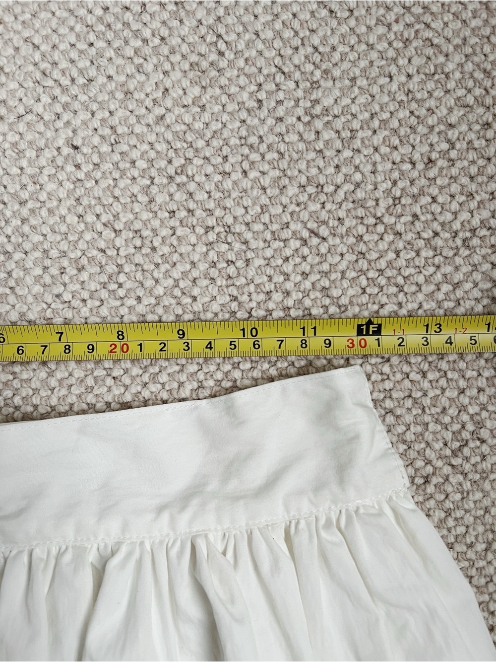 Jesse Kamm Ranch Skirt | White Full Midi Gathered Waist Skirt | Size S - Picture 8 of 10